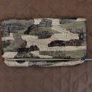 Camo Sequined Clutch